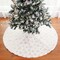 White Snow Embroidered Tree Skirt with gold snowflakes Fur Christmas Tree Skirt 35.9''